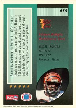 1992 Wild Card - 10 Stripe #456 Elston Ridgle Back