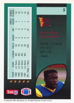 1992 Wild Card - 100 Stripe #5 Jerry Gray Back