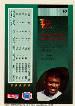 1992 Wild Card - 100 Stripe #10 Reggie White Back