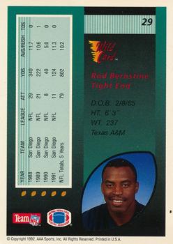 1992 Wild Card - 100 Stripe #29 Rod Bernstine Back