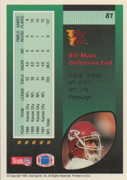 1992 Wild Card - 100 Stripe #81 Bill Maas Back
