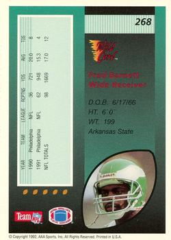 1992 Wild Card - 100 Stripe #268 Fred Barnett Back