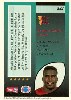 1992 Wild Card - 100 Stripe #382 Vernice Smith Back