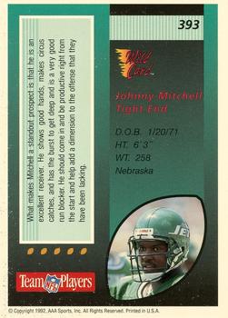 1992 Wild Card - 100 Stripe #393 Johnny Mitchell Back