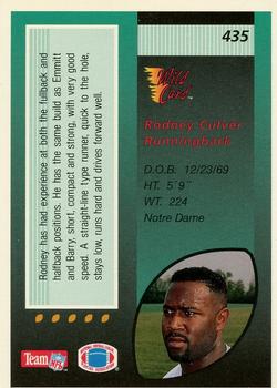 1992 Wild Card - 100 Stripe #435 Rodney Culver Back