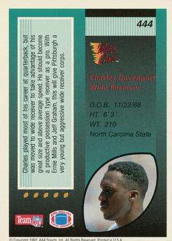 1992 Wild Card - 100 Stripe #444 Charles Davenport Back