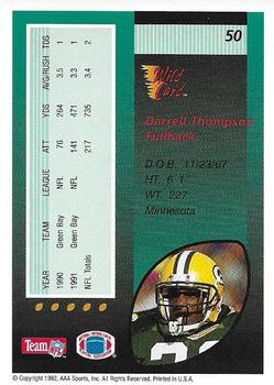 1992 Wild Card - 1000 Stripe #50 Darrell Thompson Back