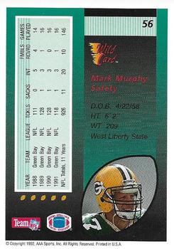 1992 Wild Card - 1000 Stripe #56 Mark Murphy Back