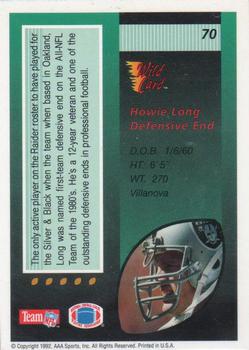 1992 Wild Card - 1000 Stripe #70 Howie Long Back