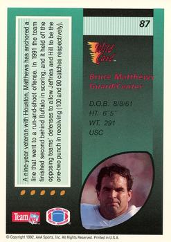 1992 Wild Card - 1000 Stripe #87 Bruce Matthews Back