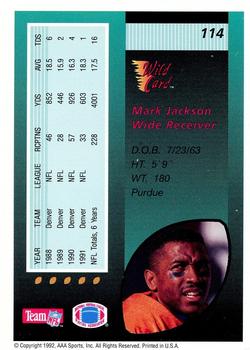 1992 Wild Card - 1000 Stripe #114 Mark Jackson Back