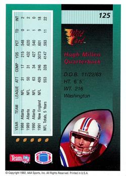 1992 Wild Card - 1000 Stripe #125 Hugh Millen Back