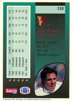 1992 Wild Card - 1000 Stripe #155 Dean Biasucci Back