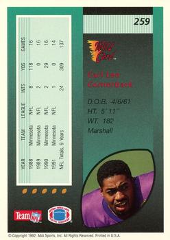 1992 Wild Card - 1000 Stripe #259 Carl Lee Back