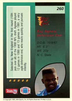 1992 Wild Card - 1000 Stripe #260 Ray Agnew Back