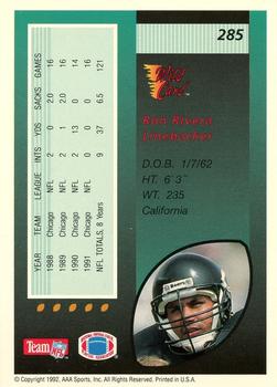 1992 Wild Card - 1000 Stripe #285 Ron Rivera Back