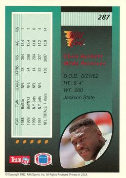 1992 Wild Card - 1000 Stripe #287 Chris Burkett Back