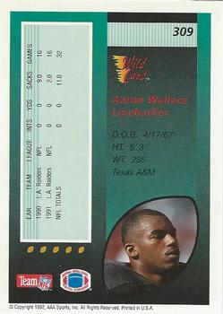 1992 Wild Card - 1000 Stripe #309 Aaron Wallace Back