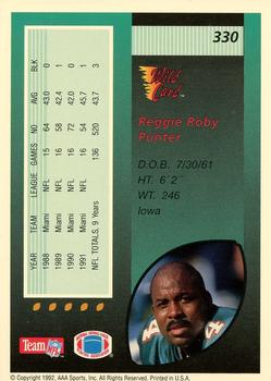 1992 Wild Card - 1000 Stripe #330 Reggie Roby Back
