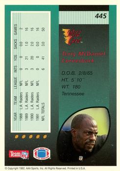 1992 Wild Card - 1000 Stripe #445 Terry McDaniel Back