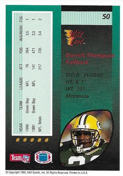 1992 Wild Card - 20 Stripe #50 Darrell Thompson Back