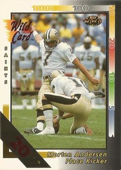 1992 Wild Card - 20 Stripe #207 Morten Andersen Front