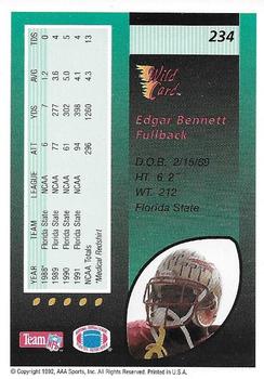 1992 Wild Card - 20 Stripe #234 Edgar Bennett Back