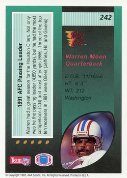 1992 Wild Card - 20 Stripe #242 Warren Moon Back