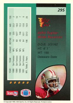 1992 Wild Card - 20 Stripe #295 John Taylor Back