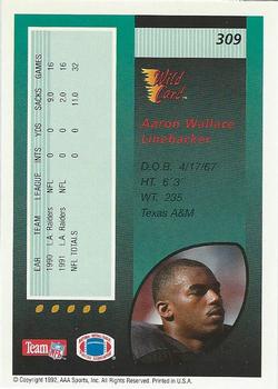 1992 Wild Card - 20 Stripe #309 Aaron Wallace Back