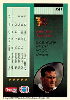 1992 Wild Card - 20 Stripe #341 John Tice Back