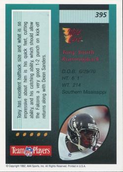 1992 Wild Card - 20 Stripe #395 Tony Smith Back