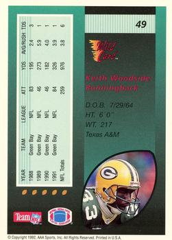 1992 Wild Card - 5 Stripe #49 Keith Woodside Back