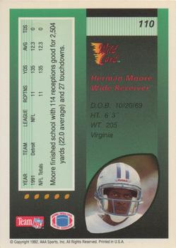 1992 Wild Card - 5 Stripe #110 Herman Moore Back