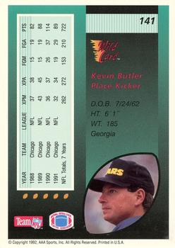 1992 Wild Card - 5 Stripe #141 Kevin Butler Back