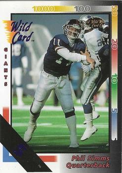 1992 Wild Card - 5 Stripe #181 Phil Simms Front