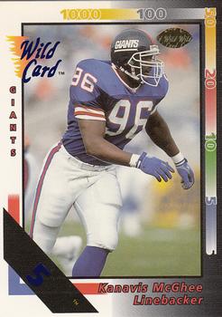 1992 Wild Card - 5 Stripe #188 Kanavis McGhee Front