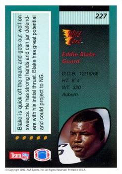 1992 Wild Card - 5 Stripe #227 Eddie Blake Back