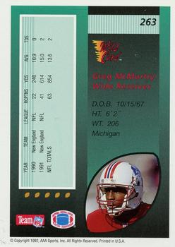 1992 Wild Card - 5 Stripe #263 Greg McMurtry Back