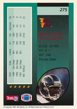 1992 Wild Card - 5 Stripe #275 Marion Butts Back