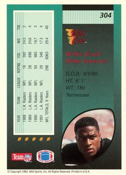 1992 Wild Card - 5 Stripe #304 Willie Gault Back