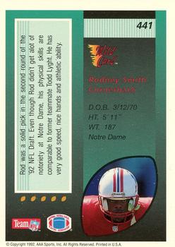 1992 Wild Card - 5 Stripe #441 Rod Smith Back