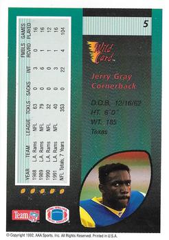 1992 Wild Card - 50 Stripe #5 Jerry Gray Back