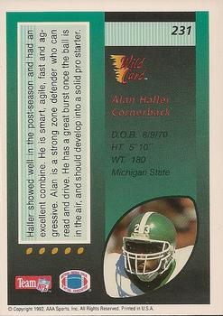 1992 Wild Card - 50 Stripe #231 Alan Haller Back