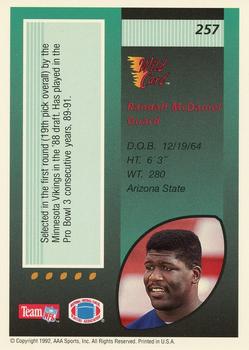 1992 Wild Card - 50 Stripe #257 Randall McDaniel Back