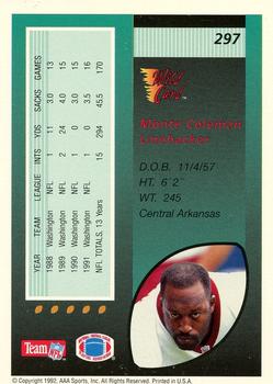 1992 Wild Card - 50 Stripe #297 Monte Coleman Back