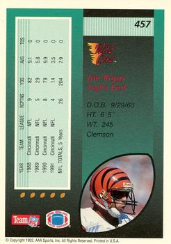 1992 Wild Card - 50 Stripe #457 Jim Riggs Back