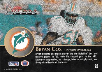 1993 Score - Dream Team #23 Bryan Cox Back