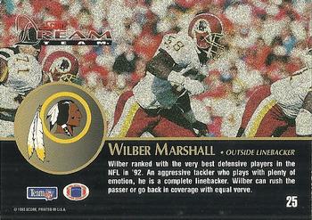 1993 Score - Dream Team #25 Wilber Marshall Back