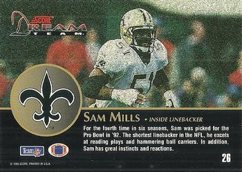 1993 Score - Dream Team #26 Sam Mills Back
